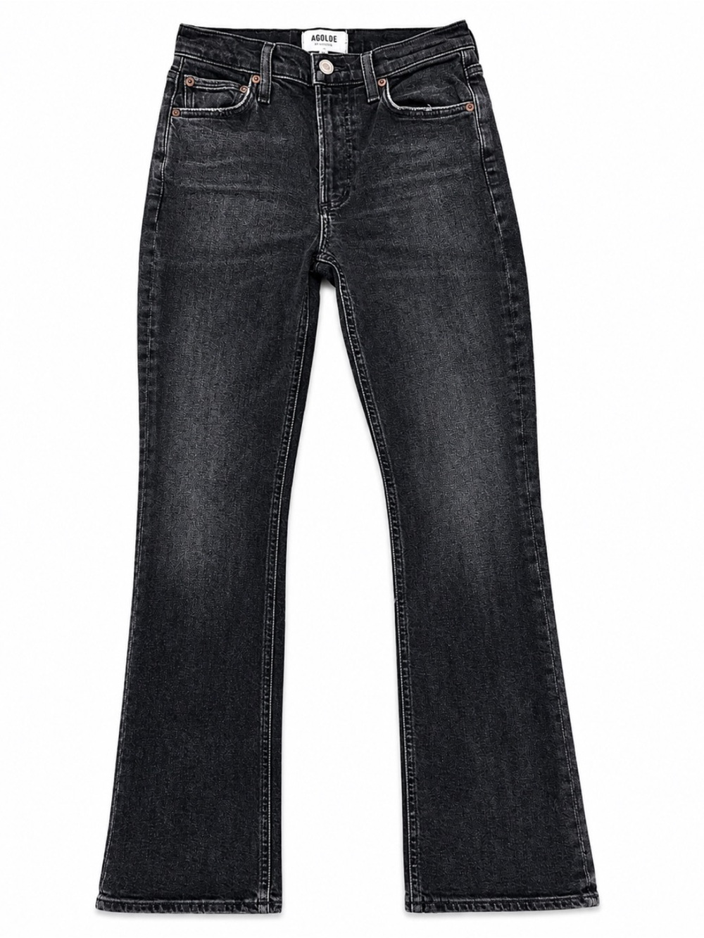AGOLDE Nico Boot Jeans 24 Washed Black High Rise Organic Cotton
